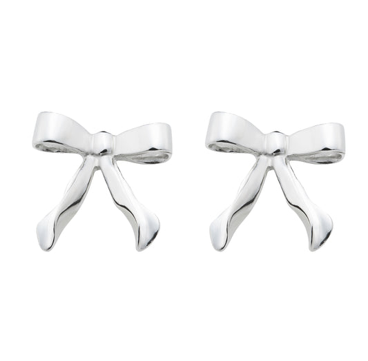 Bow Silver Earrings