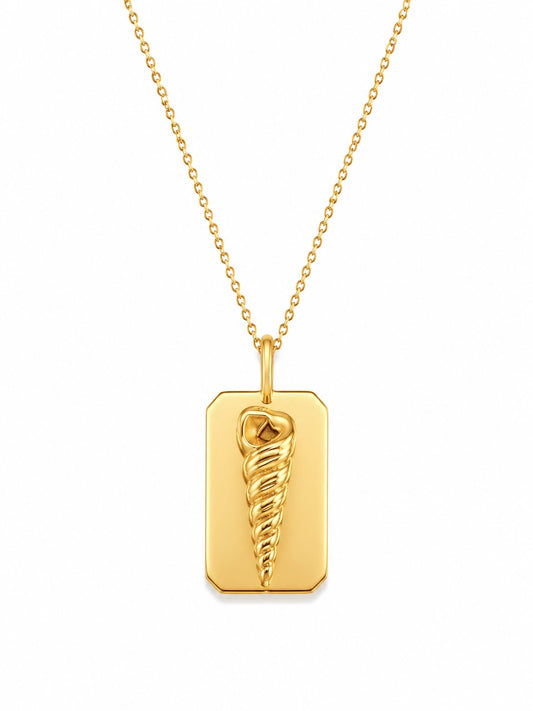 Amonit & Auger Double Side Necklace