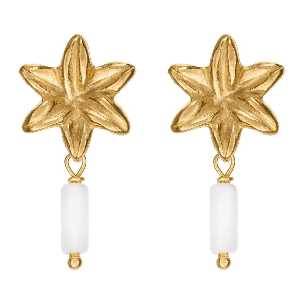 Spotted Lily White Coral Earrings