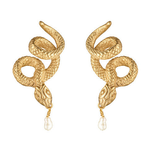 Serpentine Pearl Earrings