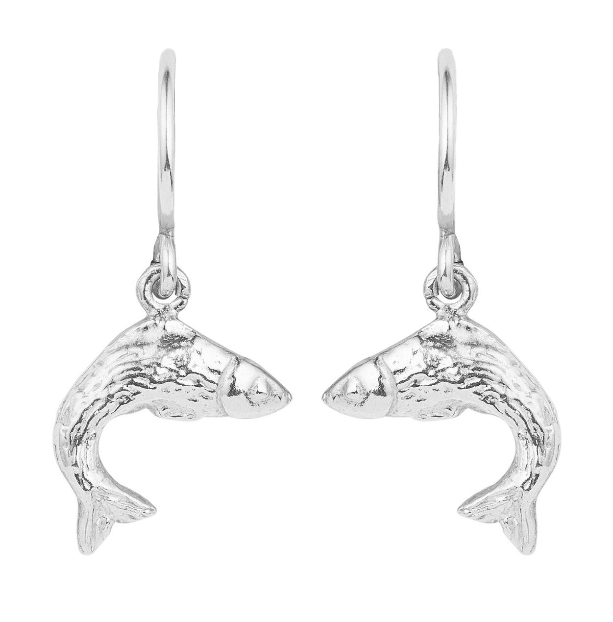 Pesce Hoop Silver Earrings