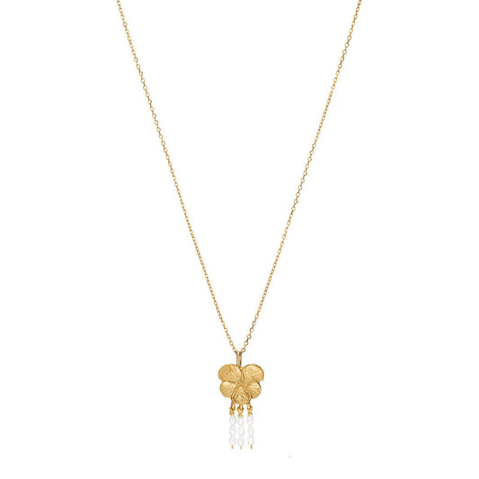 Pansy Three Row Pearl Necklace