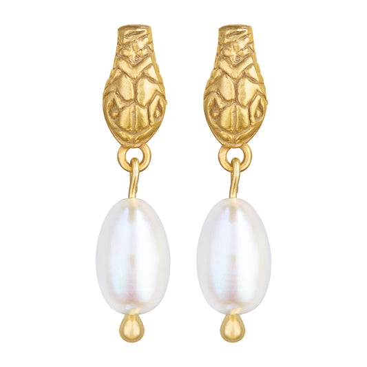 Serpent Big Pearl Earrings