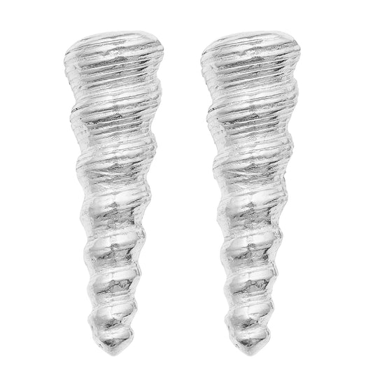 Auger Silver Stud Earrings