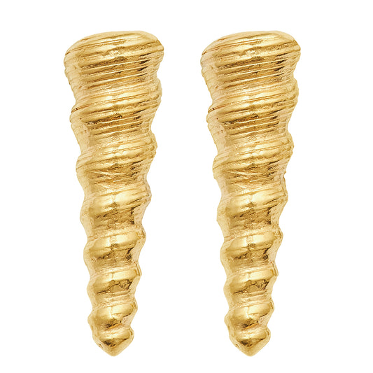 Auger Stud Gold Earrings